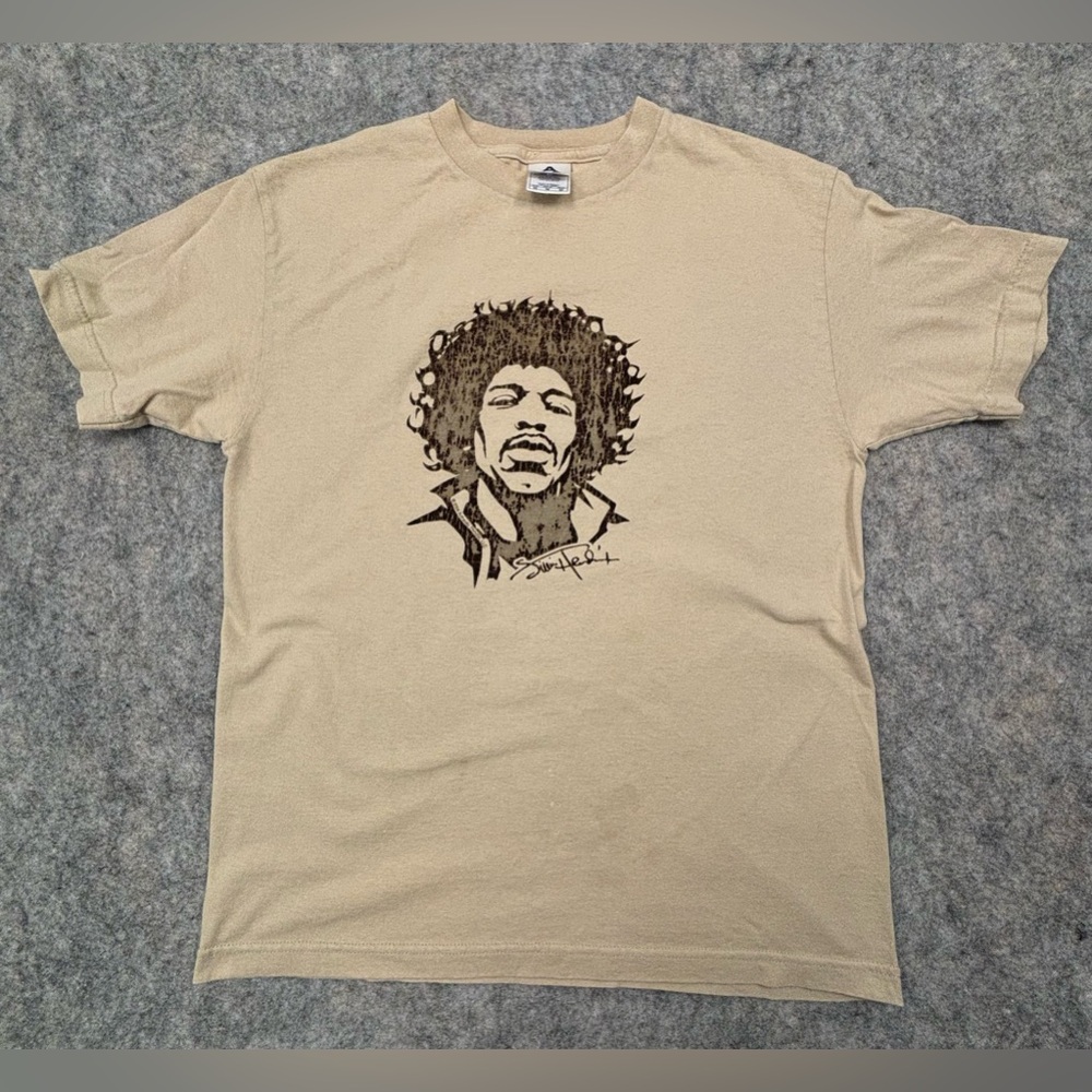 Vintage Y2K 2004 | Jimi Hendrix | Felt‎ Print | T-Shirt | Size Medium